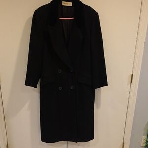 Jones New York Elegant Black Midi Coat